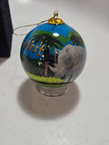 Hand Painted Safari West Glass Ornament