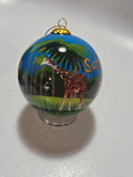 Hand Painted Safari West Glass Ornament