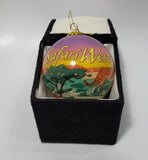 Hand Painted Safari West Glass Ornament