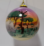 Hand Painted Safari West Glass Ornament