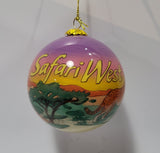 Hand Painted Safari West Glass Ornament