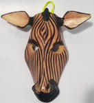 Hand Carved Wood Zebra Ornament